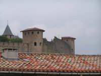 Carcassonne - 24 & 25 - Tour de la Marquiere et Tour de Samson au fond (tours romaines) (du cote de la Porte de Rodez)